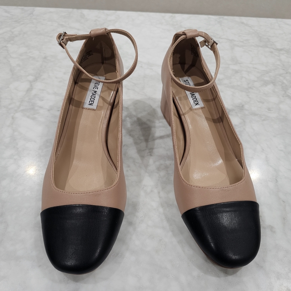 NWOB Steve Madden Eli Pumps Nude and Black size 9.5 - Picture 2 of 8